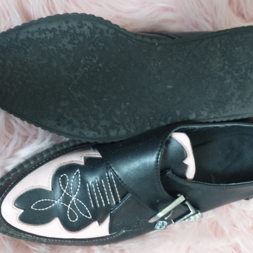 T.U.K Y2K Platform Western Stylish Black and Pink Women's Shoes 6 - Picture 7 of 13